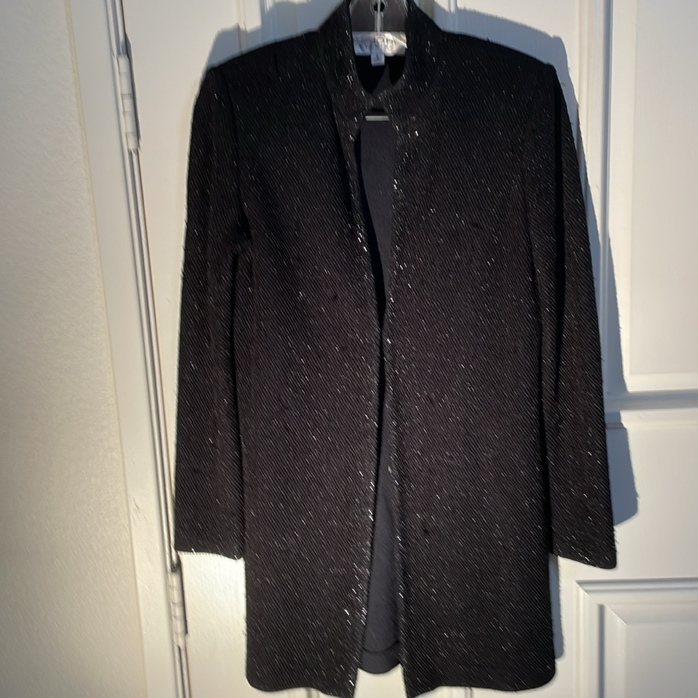 St John Evening Black Crystals Coat Jacket Sz 2